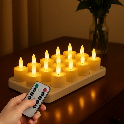 Flameless Candles LED Candles Battery Operated Timer - Image 1